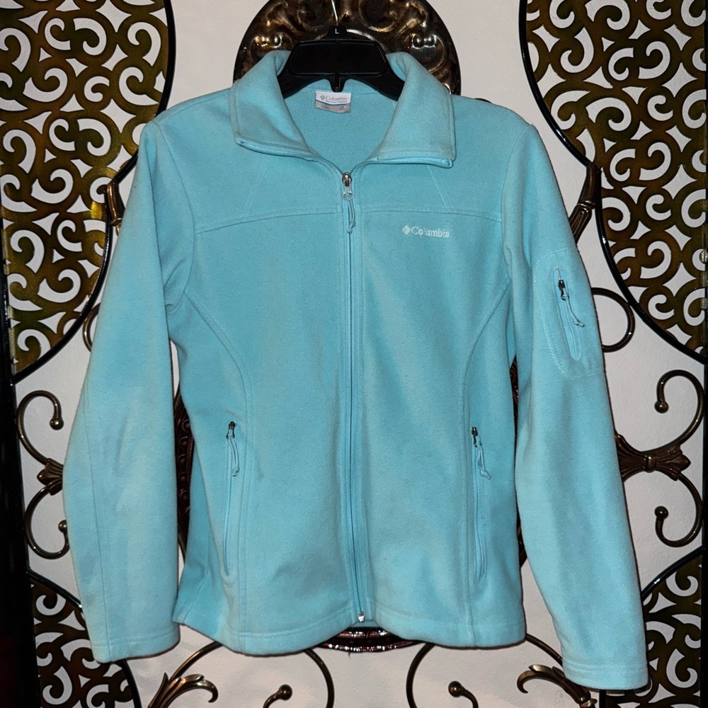 Columbia Light Blue Fleece Jacket Size Small